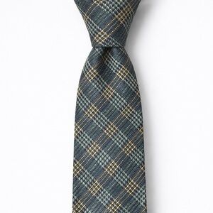 Regal Plaid Silk Tie OS Blue Green Classic Business Accessory